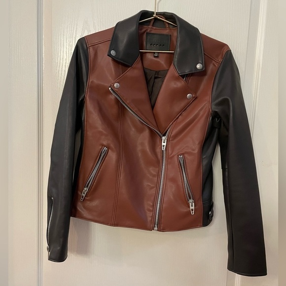 Blank NYC Two Tone Leather Moto Jacket Size XS - Picture 1 of 6